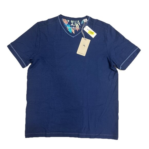 Tommy Bahama Other - Tommy Bahama Men's Small Island Navy Wave Tropic V Neck T-Shirt Pima Cotton